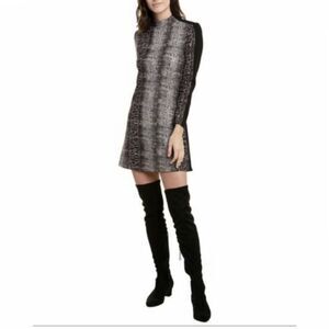 French Connection Snake Print Lula Shirt Dress Long Sleeve Size 8